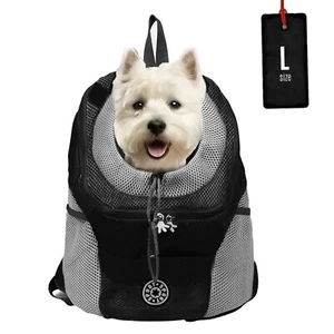 Hunde Tragetasche Ruchsack Mesh Verstellbar Waschbar Haustier Tasche Schwarz - Bild 1 von 6