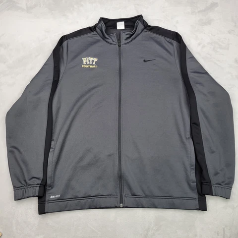Pitt Panther Sweater Men XXL Black Nike Team Zip Track Sweatshirt Football Adult Cover