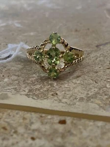 Nuevo con etiquetas anillo enchapado en oro 18k peridoto plata esterlina 925 talla 7,5 precio de venta sugerido por el fabricante $169 #2115 - Imagen 1 de 6