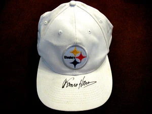 FRANCO HARRIS JACK HAM PITTSBURGH STEELERS HOF SIGNED AUTO NFL FIELD CAP HAT JSA - Picture 1 of 4