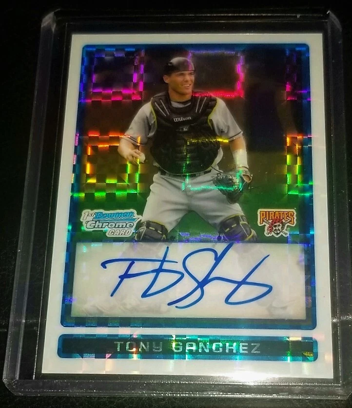 2009 Tony Sanchez 1st Bowman Chrome Refractor Auto #/225 Pirates #1 Draft Pick - Image 1 of 3