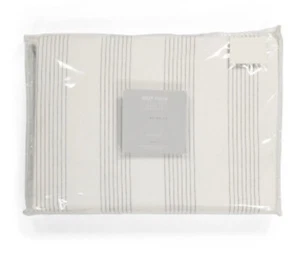 INUP Portugal Set Copripiumino Queen 3 Pezzi Rigato Bianco 100% Cotone Punto Nuovo - Foto 1 di 6