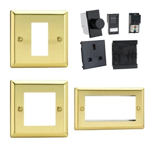 Placas de datos Euro Varilight Victorianas de latón pulido e insertos DataGrid negros - Imagen 1 de 30