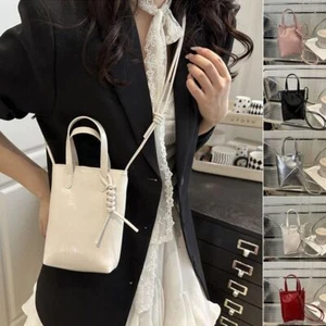 Pu Leather Shoulder Bag Handmade Handbag Fashion Mobile Phone Bag Summer - Picture 1 of 17