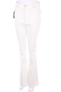 Dr. Denim Jeansmakers Destroyed Flared-Jeans High Waist XL L32 weiß NEU - Bild 1 von 4