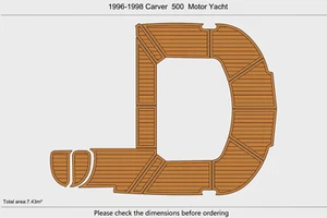 1998 Carver 500 Motor Yacht Cockpit Boat EVA Pads Foam Teak Deck Flooring Mat - Foto 1 di 21