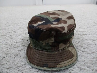 Military Hat Cap Mens 7 3/8 Fitted Combat Woodland Camouflage Army Ear Flap A2 - Image 1 of 4