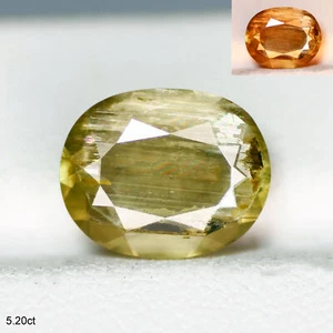 5.20 Ct Oval 12.9 x 10.4 MM 100% Natural Olive Green to Red Turkey Diaspore - Picture 1 of 5