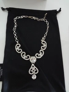 Fancy Crystal Necklace Ball Chain 16” Prom Wedding- Brand New - Picture 1 of 9