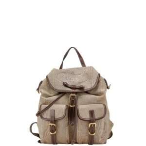 PRADA Logo Jacquard Backpack Rucksack 1BZ006 Damen 【Gebraucht】 - Bild 1 von 14