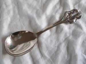 W&S Sorensen 9 1/8" Sterling Silver IRIS Salad? Serving Spoon Denmark 97g - Picture 1 of 15