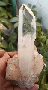 477 g PUNTO DE VARITA DE CRISTAL DE CUARZO TRANSPARENTE NATURAL Espécimen Mineral - Imagen 1 de 17