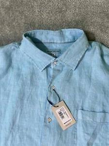 Peter Millar 100% Linen Shirt Men's XL Crown Button Up Mint (Blue) - Picture 1 of 11
