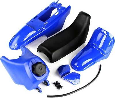 JUEGO DEPÓSITO GASOLINA ASIENTO GUARDABARROS CARENADO PLÁSTICO AZUL PARA YAMAHA PW50 PY50 PW 50 NUEVO Foto 1 de 4