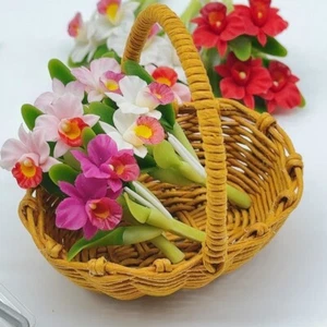 6 bundles Miniature Cattleya Orchids, Miniature Garden Dollhouse 1:12 - Picture 1 of 6