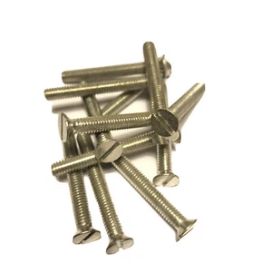 2BA x 1.5" Electro-Tinned Steel Screws, 2 BA Bolts, Slotted Countersunk. 50pcs. - Picture 1 of 2