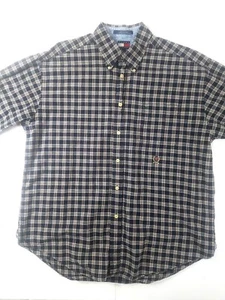 Tommy Hilfiger Button Down Hemd XL Langarm dunkelblau hellbraun pflaume weiß kariert - Bild 1 von 11