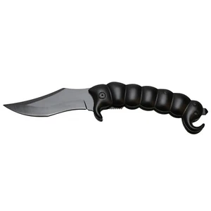 Navaja plegable cuchillo de camping cuchillo de pesca acero inoxidable en negro - Imagen 1 de 3