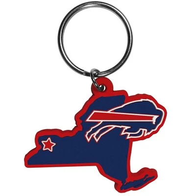 Buffalo Bills Home State Rubber Flexi Key Chain NFL Licensed Football - Image 1 of 3