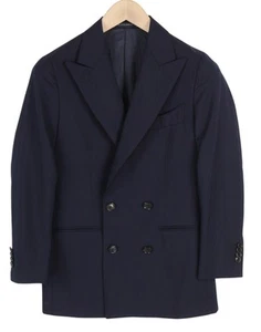 Suitsupply La Spalla Hombre Blazer UK30R Azul Oscuro Lana Doble Botonadura Peak - Foto 1 di 12