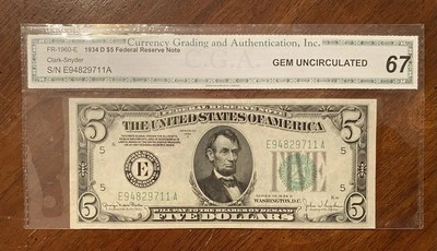 1934D $5 1960-E Richmond FRN - Image 1 of 2