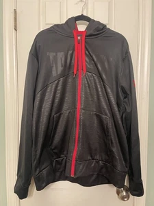 TAPOUT Logo Polyester Full Zip Up Men’s Black and Red Hoodie XL - Picture 1 of 17
