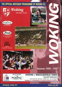 Woking v Macclesfield Town 05/10/96 Football Conference - Picture 1 of 2