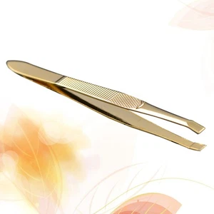 Pinzas de maquillaje con clip para cejas chapadas en oro de 9 X0,8 cm - Imagen 1 de 12