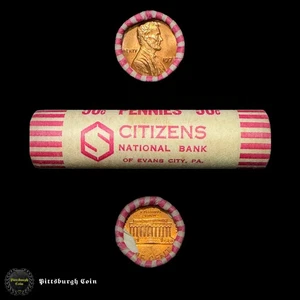 OBW Coin Roll 1973 1C Lincoln Cents 50C Face Value Citizens National Bank PA - Picture 1 of 2
