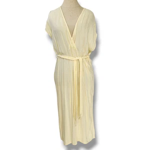 Blue Island Butter yellow midi coverup dress Size XS relaxed fit gauze Sheer NWT - Picture 1 of 9