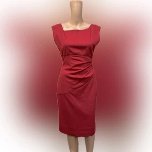 Diane von Furstenberg rotes ärmelloses Etui-Midikleid GR. 6 - Bild 1 von 6