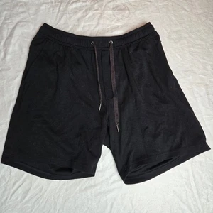 American Eagle Black Elastic Waist Jogger Shorts Size Large Zip back pocket - Picture 1 of 5