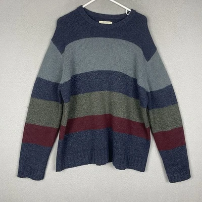 Suéter De Colección American Eagle Para Hombres XL Azul Rayas Corderos Lana Abuelo Y2K Años 90 Foto 1 de 4