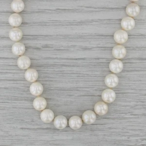 6.5-7mm Cultured Pearl Single Strand Necklace 14k Yellow Gold 18" - Picture 1 of 6