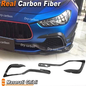2PCS Carbon Fiber Front Bumper Fog Light Vent Splitter for Maserati Ghibli 14-17 - Picture 1 of 11