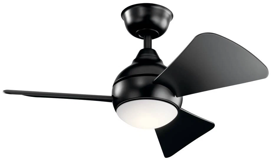 34" Kichler Sola Black Wet Rated LED Hugger Fan with Wall Control - Image 1 of 1