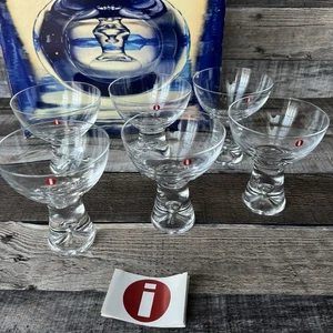 Juego de 6 aperitivos de jerez de vidrio burbuja Iittala Finlandia Tapio Aktivkala con caja NUEVO - Imagen 1 de 8