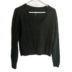 Gap CashSoft V-Neck Sweater Mistletoe Green Damen Small weicher Strickpullover - Bild 1 von 7