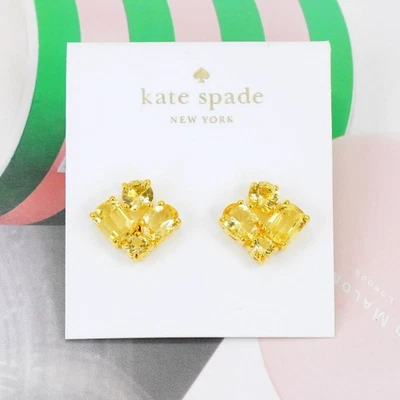 NUEVO CON ETIQUETAS ARETES KATE SPADE RACIMO TONO DORADO Foto 1 de 4