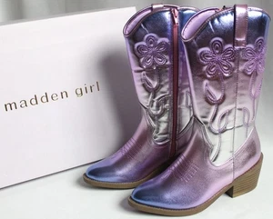 madden girl Size 3 MSWEETS Metallic Ombre Cowgirl Cowboy Boots SF2279 Purple - Picture 1 of 8