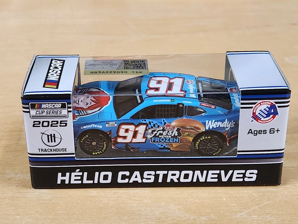 2025 #91 Helio Castroneves Wendys Daytona 500 Wendy's 1/64 NASCAR Diecast ARC - Image 1 of 1