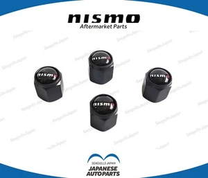 Nismo Aluminum Tire Air Valve Stem Caps 99927-RN302 set of 4 Black Authentic - Picture 1 of 6