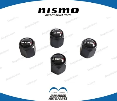 Nismo Aluminum Tire Air Valve Stem Caps 99927-RN302 set of 4 Black Authentic - Image 1 of 4