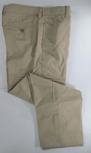 LANDS END Khaki School Uniform Plain Front Chino Pants Boys 20 Husky INSEAM 26" - Picture 1 of 6
