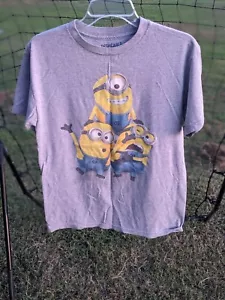 Despicable Me2 Graphic Tee Mens M Gray Short Sleeve Crew Neck Bob Stuart Kevin - Picture 1 of 4