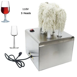 Elektrische Glaspoliermaschine, 110 V 5 Köpfe Rot Weingut Weinglas Poliermaschine - Bild 1 von 24