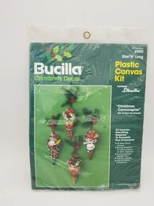 Bucilla Christmas Decor Christmas Cornucopias Ornaments Plastic Canvas Kit 61012 - Picture 1 of 2