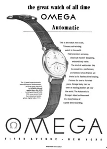 OMEGA LUXURY WATCH VINTAGE ADVERTISEMENT REPRINT - 4x6 Glossy Printed Photo - Picture 1 of 1
