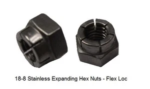18-8 Stainless Steel, Expanding Hex Nut RH, 1/2"-13 x 3/4" W x 39/64" H, 1 Pc - Picture 1 of 1