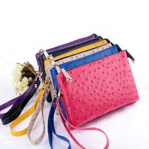 Color: BLUE - OMG OMG FAUX OSTRICH LEATHER PURSES IN 6 COLORS - Picture 1 of 1